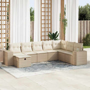 Loungeset 8-delig poly rattan beige