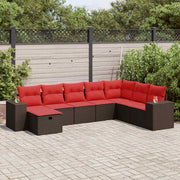 Loungeset 8-delig poly rattan bruin