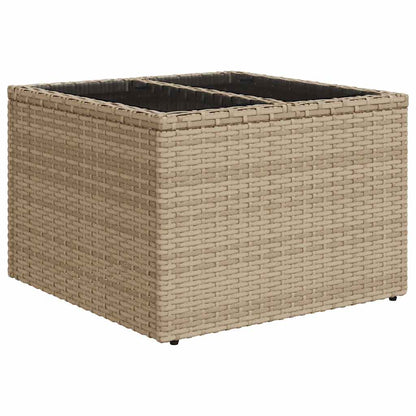 9-delige Loungeset met kussens poly rattan beige