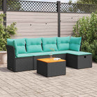 Loungeset 6-delig poly rattan zwart