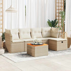 Loungeset 6-delig poly rattan beige