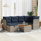 Loungeset 7-delig poly rattan grijs
