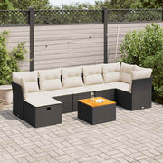 Loungeset 8-delig poly rattan zwart