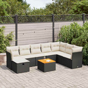 Loungeset 9-delig poly rattan zwart