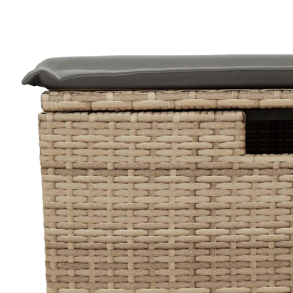 9-delige Loungeset met kussens poly rattan beige