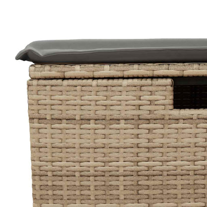 9-delige Loungeset met kussens poly rattan beige