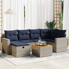 Loungeset 7-delig poly rattan grijs