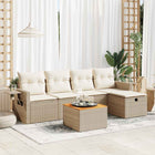 Loungeset 6-delig poly rattan beige