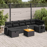 Loungeset 8-delig poly rattan zwart
