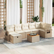 Loungeset 8-delig poly rattan beige