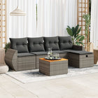 6-piece Lounge Set with Cushions Poly Rattan Grey