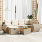 Loungeset 7-delig poly rattan beige