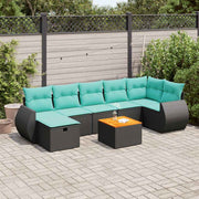 Loungeset 8-delig poly rattan zwart