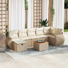 Loungeset 8-delig poly rattan beige