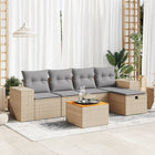 Loungeset 6-delig poly rattan beige