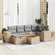 Loungeset 7-delig poly rattan beige