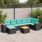 8-piece Lounge Set with Cushions Polyrattan Black