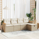 Loungeset poly rattan 5-delig beige