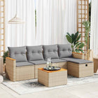 Loungeset 6-delig poly rattan beige