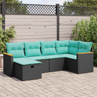 Loungeset 6-delig poly rattan zwart