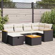 Loungeset 7-delig poly rattan zwart