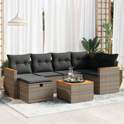 Loungeset 7-delig poly rattan grijs