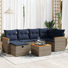 Loungeset 7-delig poly rattan grijs