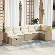 Loungeset 7-delig poly rattan beige