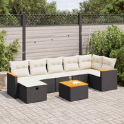 Loungeset 8-delig poly rattan zwart