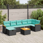 8-piece Lounge Set with Cushions Polyrattan Black