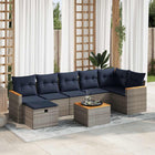 Loungeset 8-delig poly rattan grijs