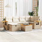 Loungeset 7-delig poly rattan beige