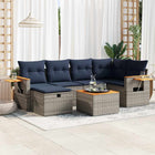 Loungeset 7-delig poly rattan grijs