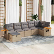 Loungeset 7-delig poly rattan beige
