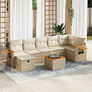 Loungeset 8-delig poly rattan beige