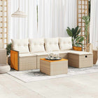 Loungeset 6-delig poly rattan beige