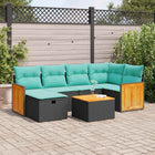 Loungeset 7-delig poly rattan zwart