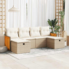 Loungeset 6-delig poly rattan beige