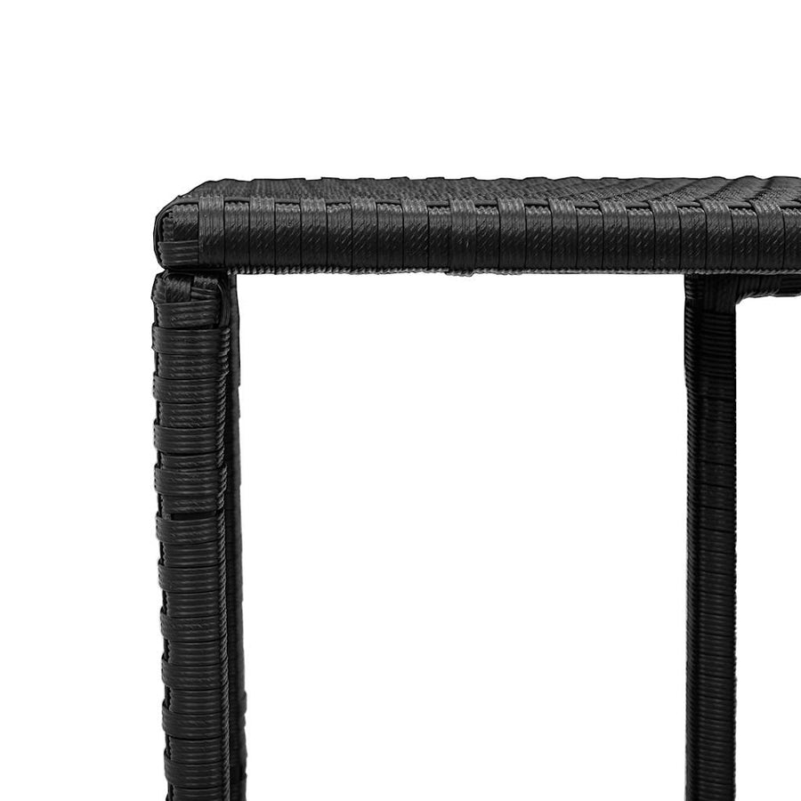 10-delige Loungeset met kussens poly rattan zwart