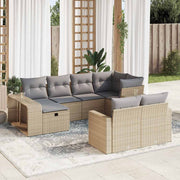 Loungeset 10-delig poly rattan beige