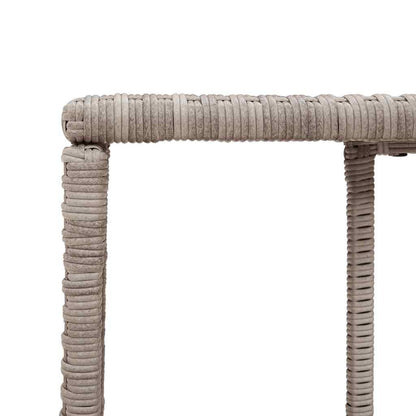 10-delige Loungeset met kussens poly rattan lichtgrijs