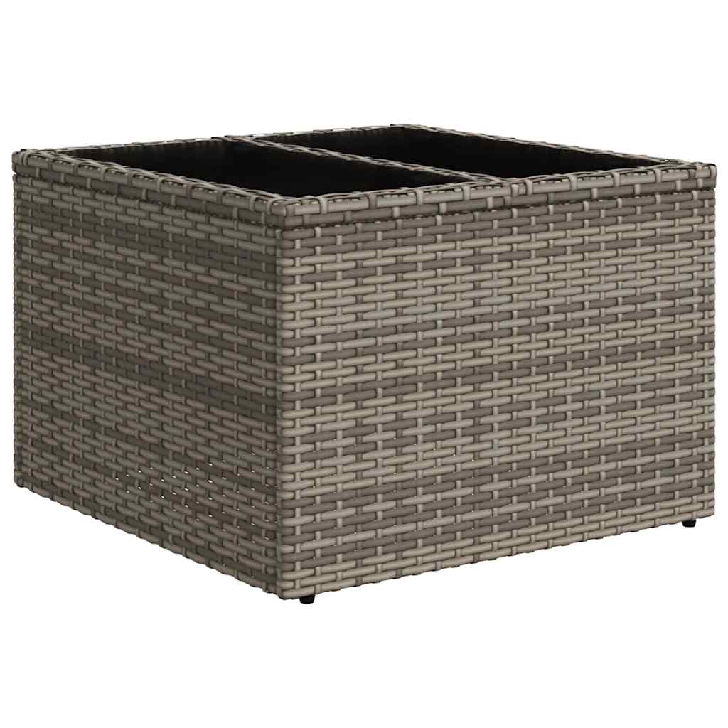 11-delige Loungeset met kussens poly rattan grijs