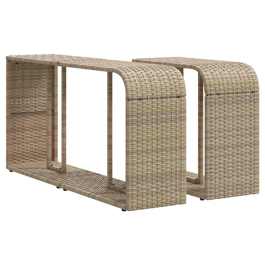 11-delige Tuinset met kussens poly rattan beige