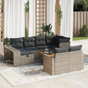Loungeset 11-delig poly rattan grijs