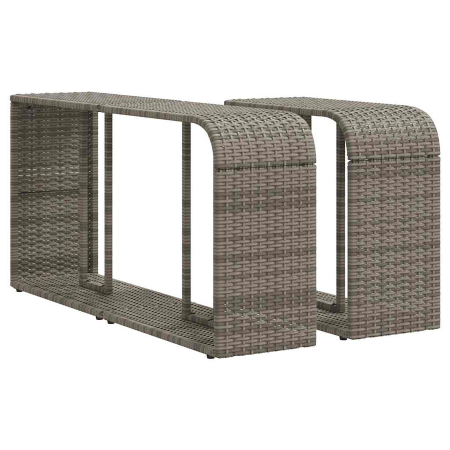 11-delige Loungeset met kussens poly rattan grijs
