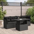 5-Piece Loungeset with Cushions Poly Rattan Black