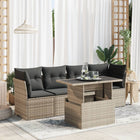 5-piece Loungeset with cushions poly rattan grey