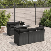 Loungeset 6-delig poly rattan zwart