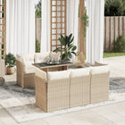 Loungeset 6-delig poly rattan beige