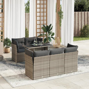 Loungeset 6-delig poly rattan grijs
